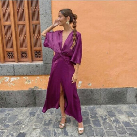 Zara | Dresses | Zara Knotted Satin 